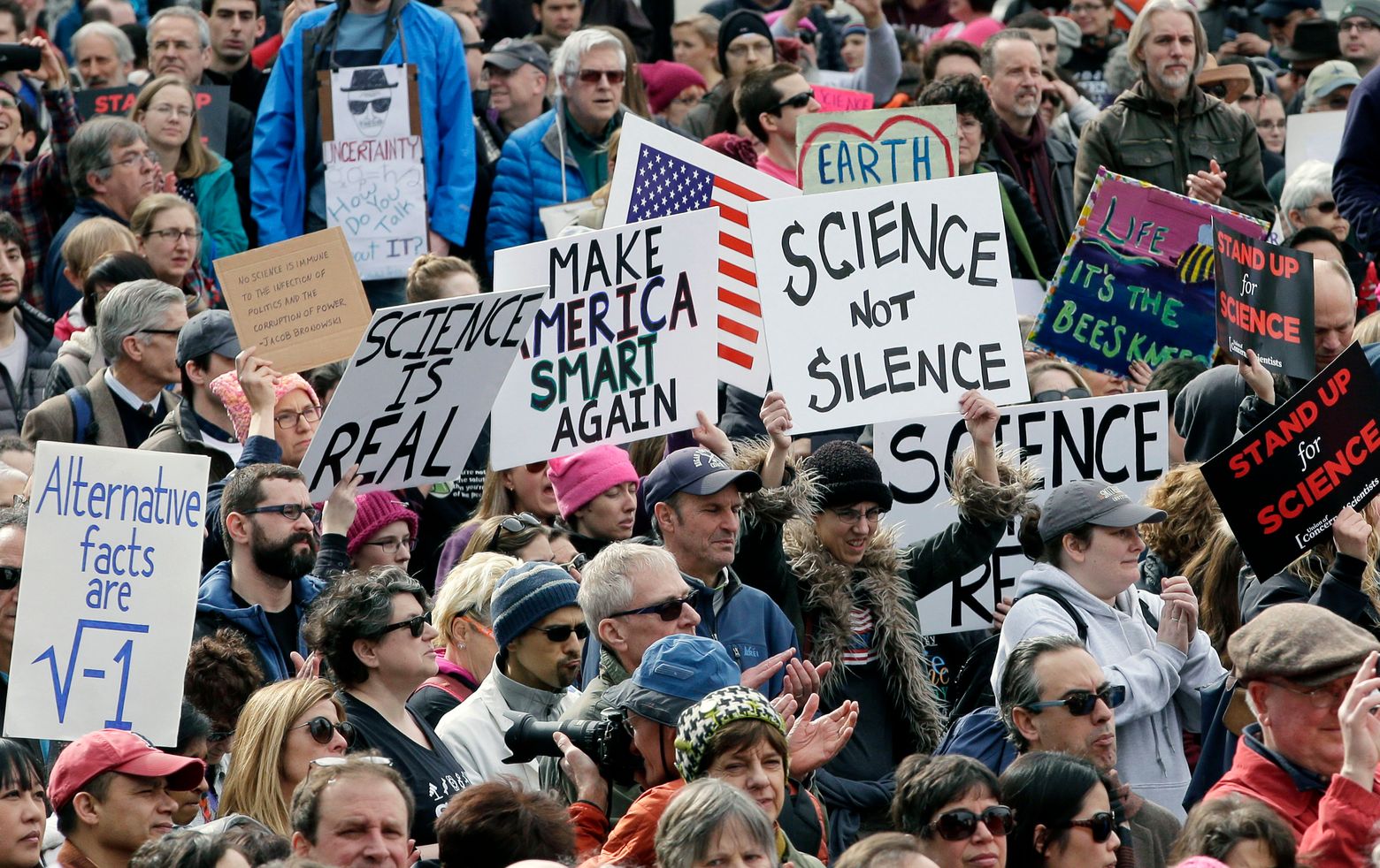Scientists hold rally in Boston to protest threat to science