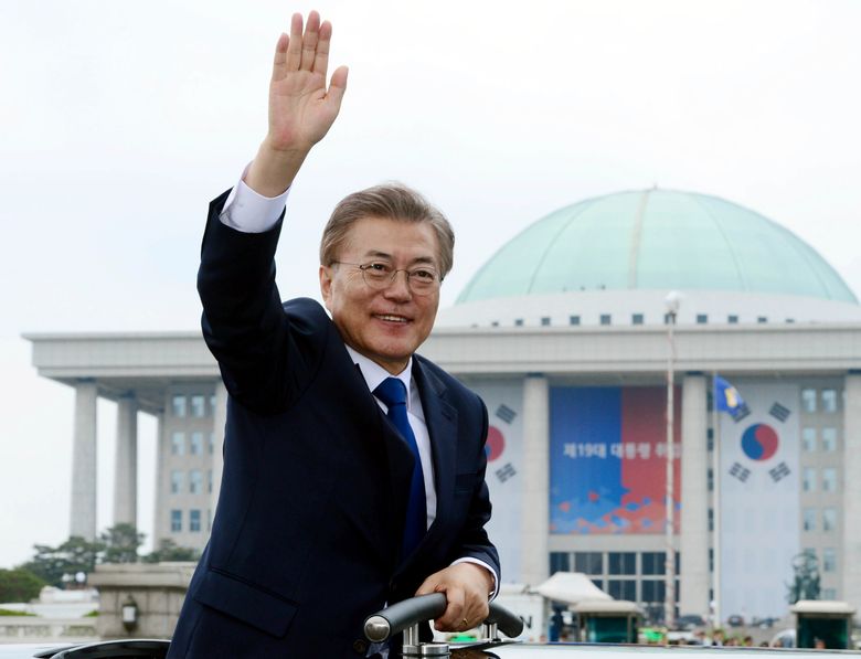 Moon makes easing tensions on Korean peninsula top priority