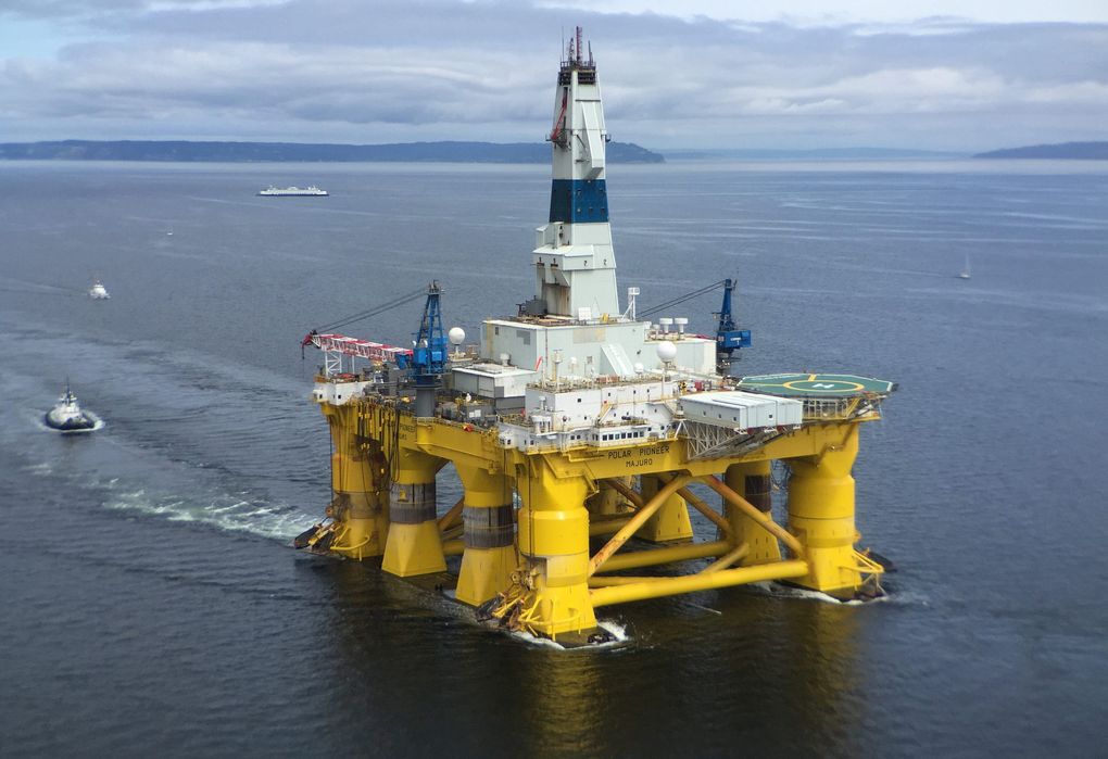 More protests planned after giant oil rig muscles in | The Seattle Times