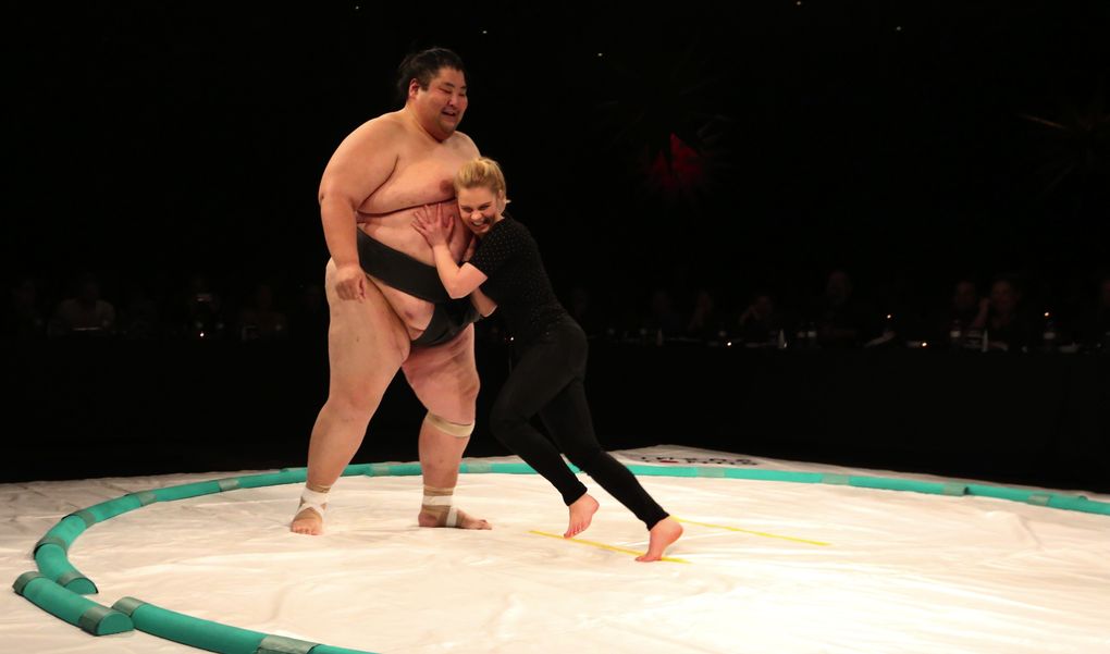 The Bigger They Come Sumo Wrestlers Demonstrate Their Art The