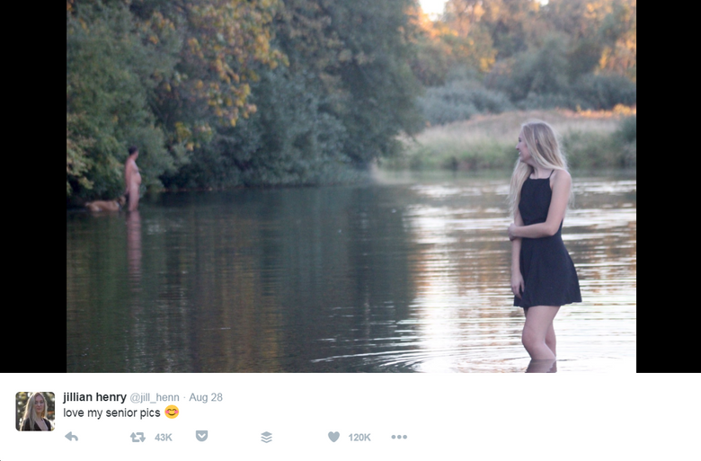 Girls senior pictures photobombed by naked man and his 