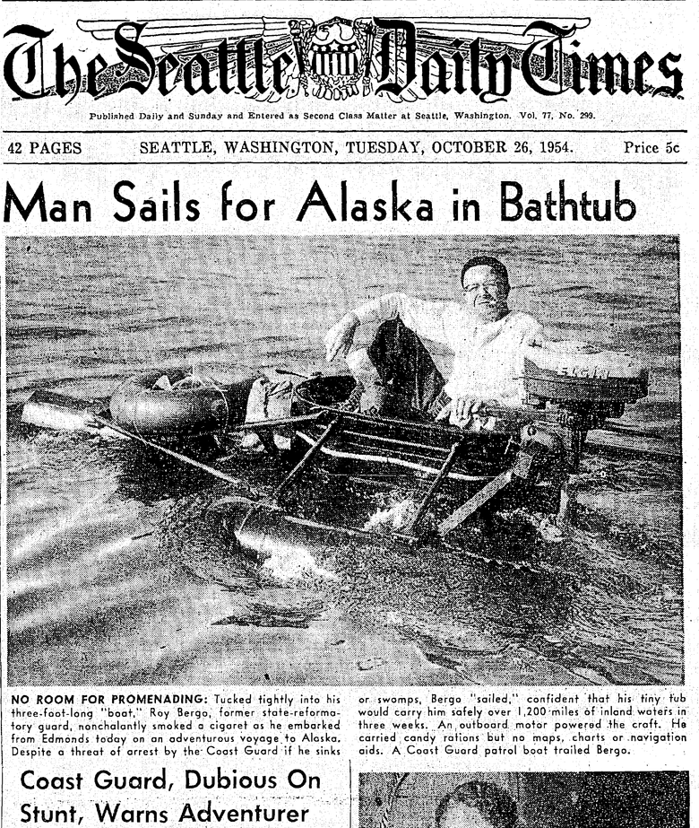 Man Sets Sail In Bathtub From Edmonds To Alaska 62 Years Ago