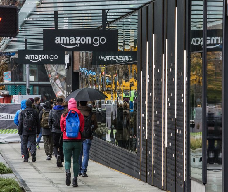 With Amazon Go its latest foray into bricks-and-mortar shopping Amazon goes a step further than self-checkout by eliminating the checkout process entirely Steve RingmanThe Seattle Times