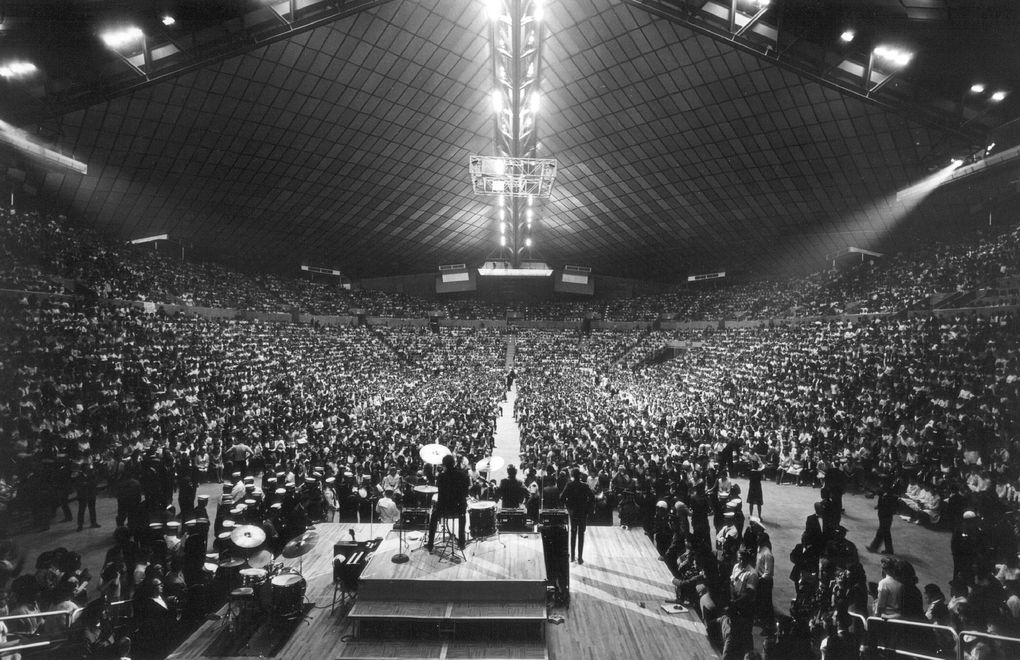 Beatles fans filled the Coliseum in 1964.  (The Seattle Times archive)