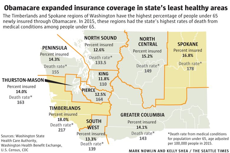Washington State S Sickest Regions Would Take Biggest Hit If Obamacare Is Repealed The Seattle Times