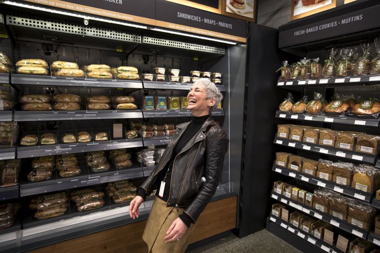 The Seattle store, located near the Amazon spheres, caters to people who are “pressed for time and hungry,” says Gianna Puerini, vice president of Amazon Go. Customers will find grab-and-go foods, snacks, drinks and basic groceries. (Bettina Hansen/The Seattle Times)