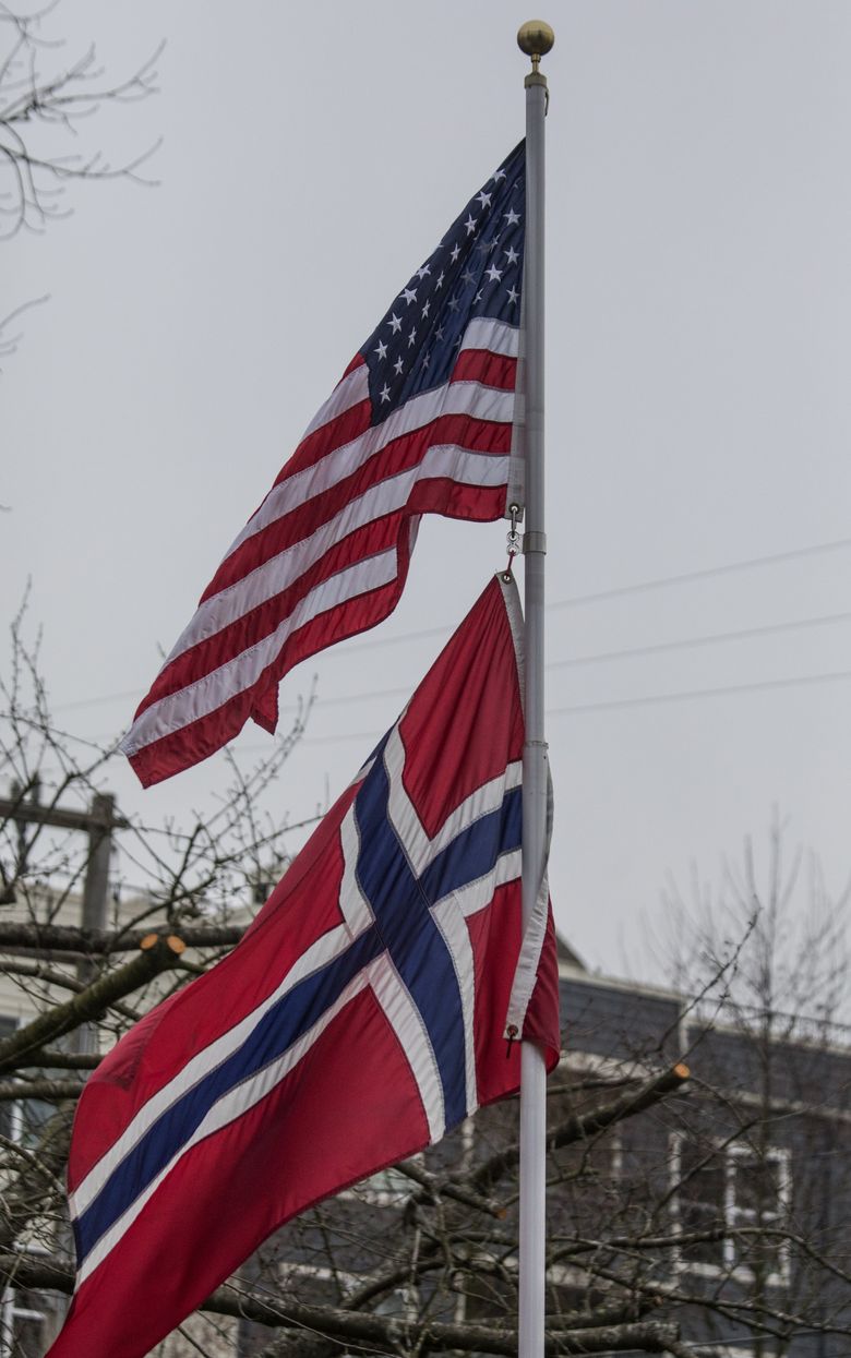 Rebecca Morris wanted to know why somebody was flying a Confederate flag in her Greenwood neighborhood. It wasnât a Confederate flag; it was a Norwegian flag.  (Steve Ringman/The Seattle Times)