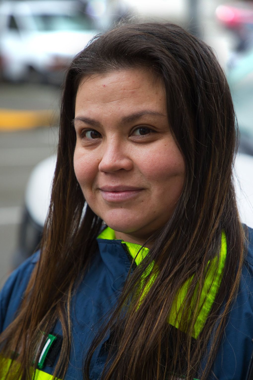 Fawn Batten is a downtown Seattle ambassador for the Metropolitan Improvement District, a program managed by the Downtown Seattle Association. She checks on homeless people in alleys, doorways and under viaducts and bridges. (Mike Siegel / The Seattle Times)
