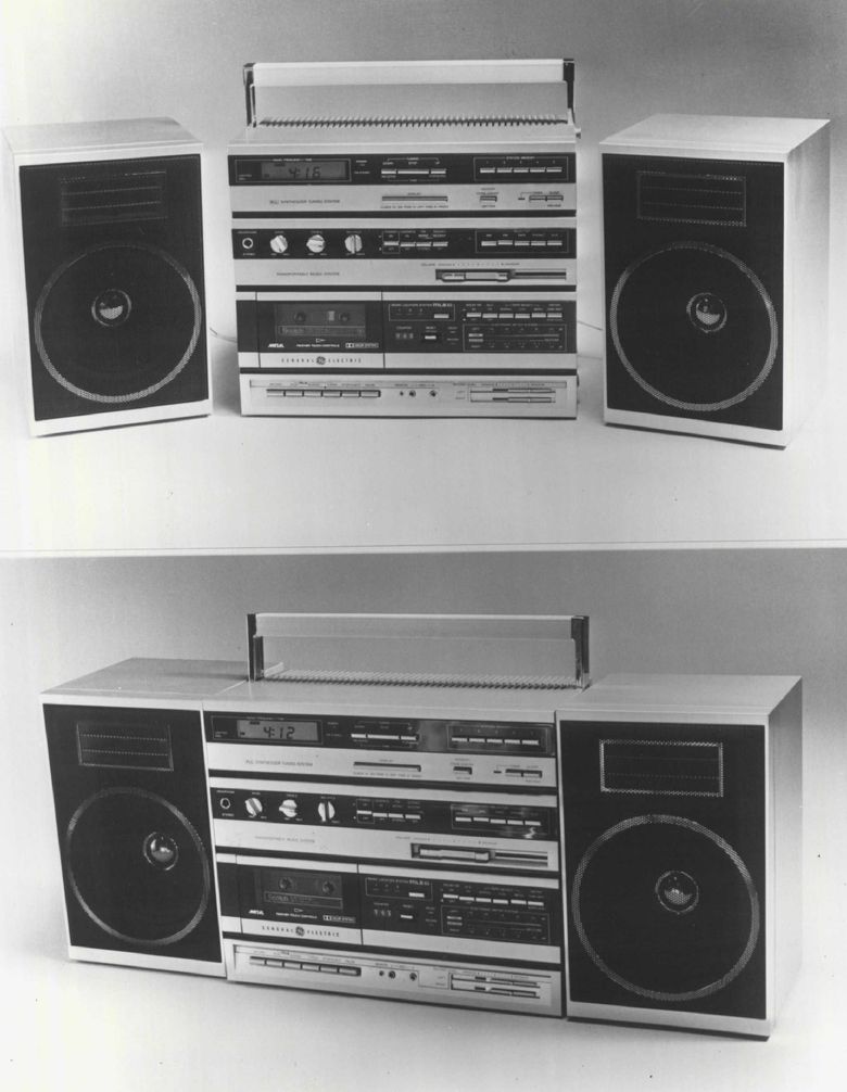 The Portable Music System with speakers that detach. Its boom-boxes were popular in the 1980s.  Photograph: General Electric.