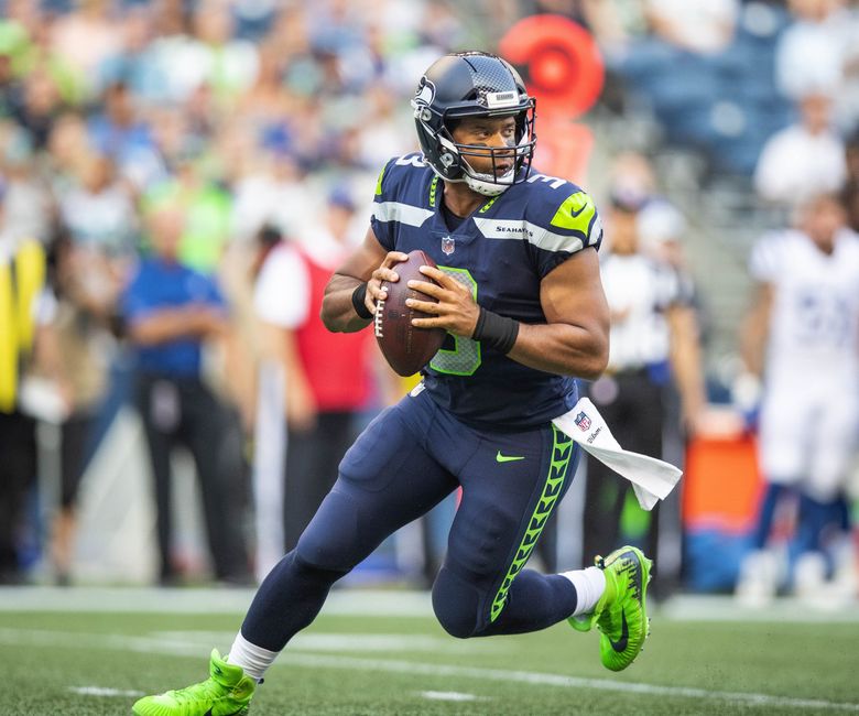Russell Wilson : Russell Wilson Of The Seattle Seahawks Kneels On The Field After A Seattle Seahawks Russell Wilson Seahawks : Seahawks' qb russell wilson has not demanded a trade, his agent mark rodgers told espn.