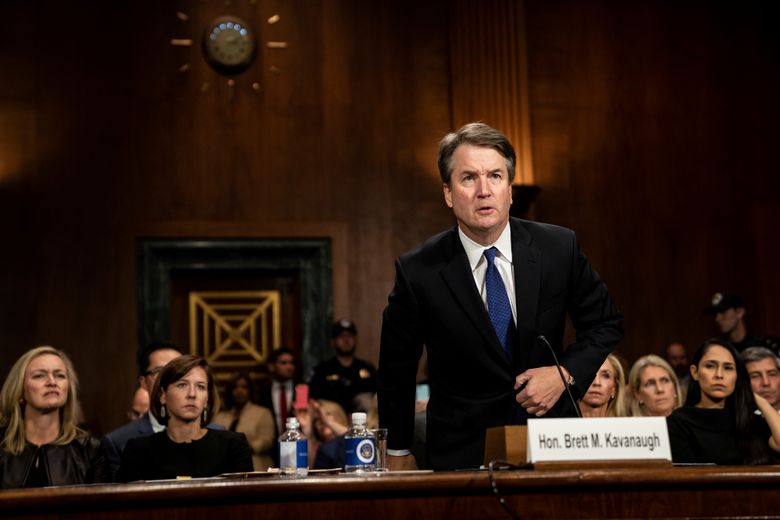 Supreme Court nominee Judge Brett Kavanaugh arrives to testify before the Senate Judiciary Committee on Capitol Hill in Washington, Sept. 27, 2018. A police report shows that as an undergraduate student at Yale, Kavanaugh was involved in an altercation at a local bar during which he was accused of throwing ice on another patron. (Erin Schaff/The New York Times).