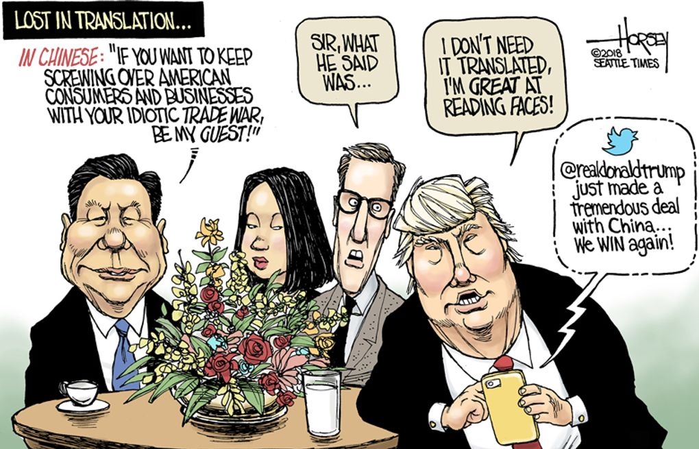 Image result for trump china trade cartoon