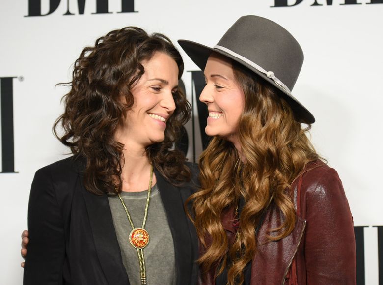 Catherine Shepherd, left, and Brandi Carlile arrive at the 63rd annual BMI ...
