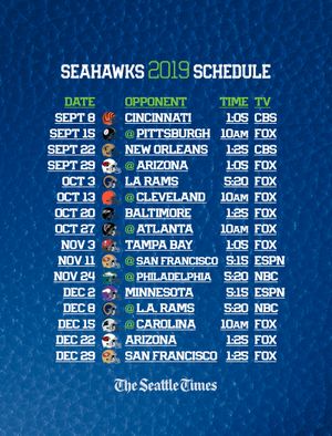 Seahawks 2019 regular-season schedule 