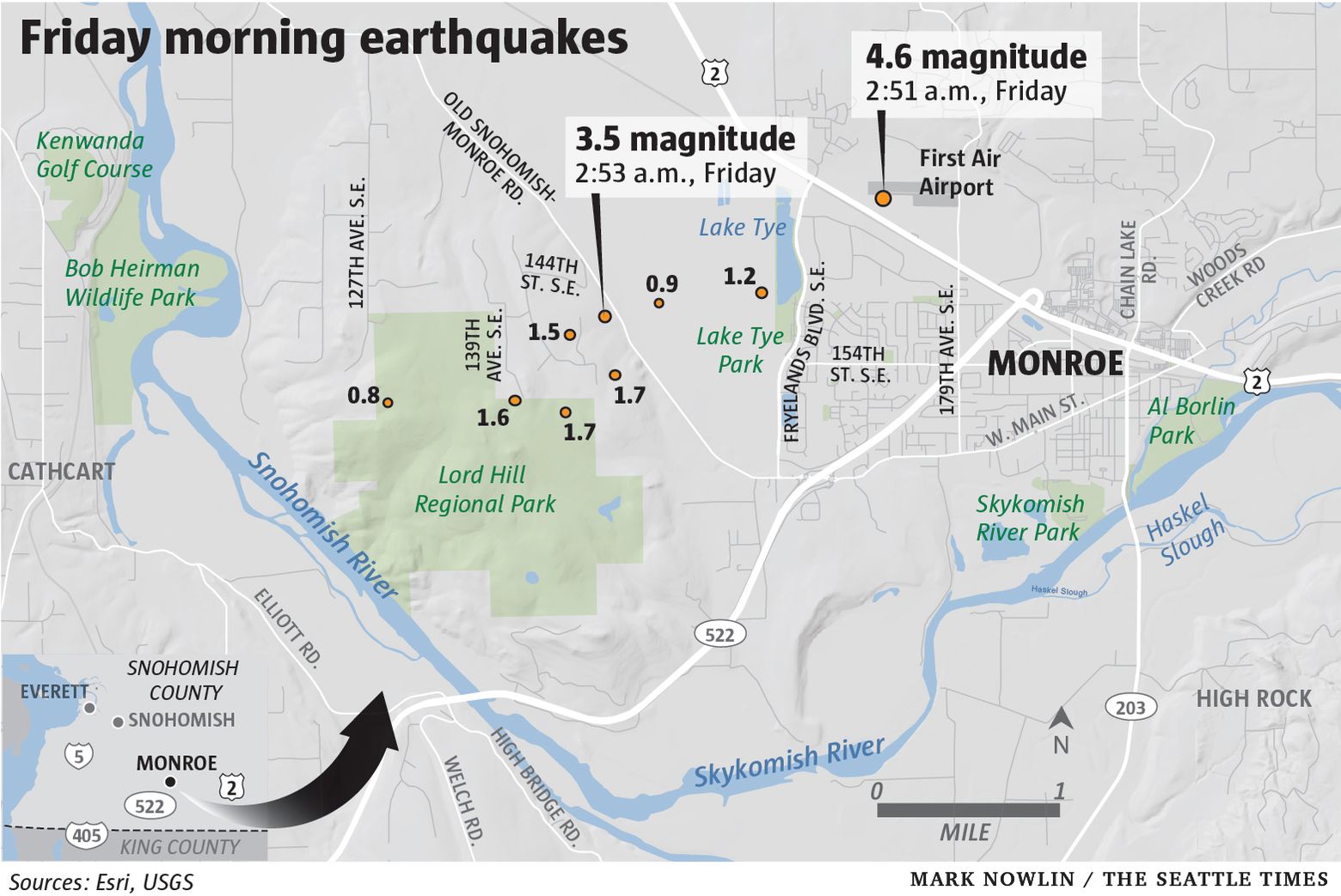 4 6 Earthquake Shakes Seattle Region No Damage Reported The
