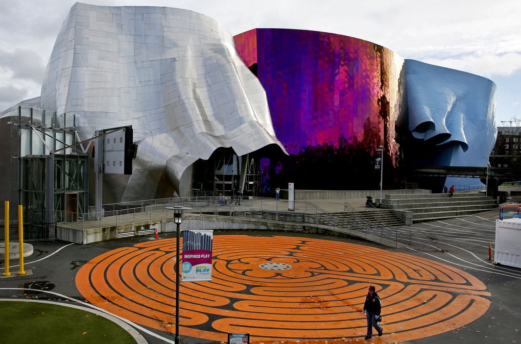 The Frank Gehry-designed MoPop, that Paul Allen co-founded with sister Jody. It was formerly known as the Experience Music Project. (Ken Lambert / The Seattle Times)