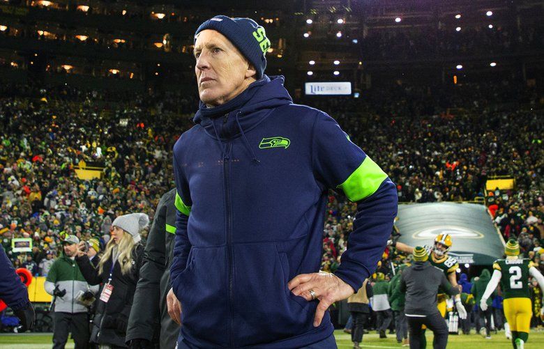 Seattle Seahawks head coach Pete Carroll walks off the field after the game as the Green Bay Packers play the Seattle Seahawks at Lambeau Field in Green Bay Wisconsin on January 12, 2020. 212648 212648