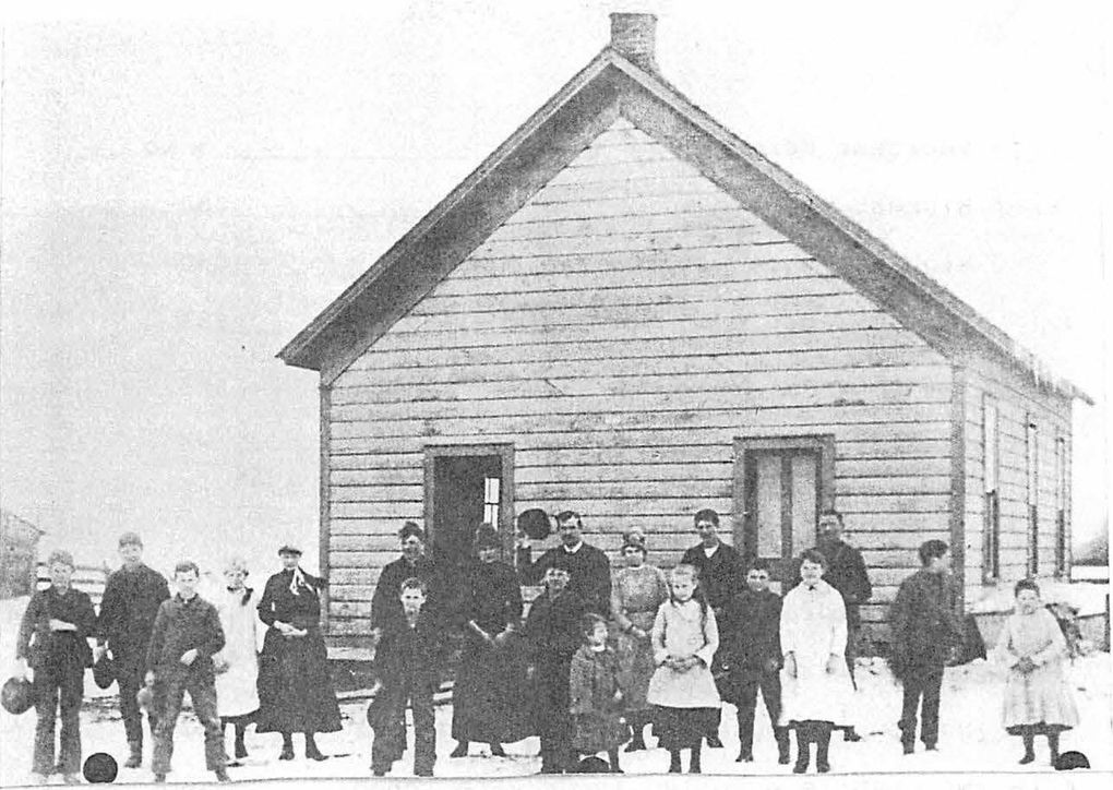 In this photo taken in 1893, Rose Gilbreath (fifth from left) is pictured next to her siblings Lee, Joe, Charles and Sue (left to right) in front of the schoolhouse they attended in Dayton, Columbia County. Their father, Samuel Love Gilbreath, was one of the pioneering settlers in Columbia County. Rose was the ninth of 13 children. (Courtesy of John Hutchens)