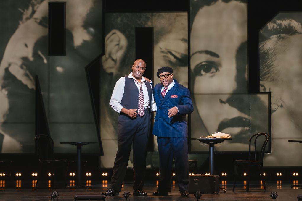 Joshua Stewart (Charlie Parker) and Jorell Williams (Dizzy Gillespie) in Seattle Opera’s “Charlie Parker’s Yardbird.” (Sunny Martini)
