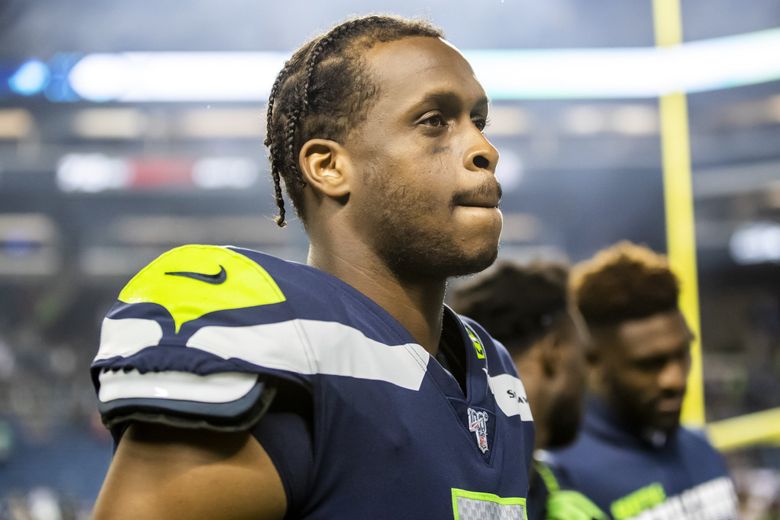 Seahawks quarterback Geno Smith walks off the field after the Seattle Seahawks defeated the Oakland Raiders at CenturyLink Field in Seattle Thursday August 29, 2019 for their fourth preseason game. (Dean Rutz / The Seattle Times)