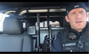 In a video posted May 7, Port of Seattle police Officer Greg Anderson says citing or arresting people in relation to what he called “tyrannical” social-distancing orders violates people’s constitutional rights. (YouTube)