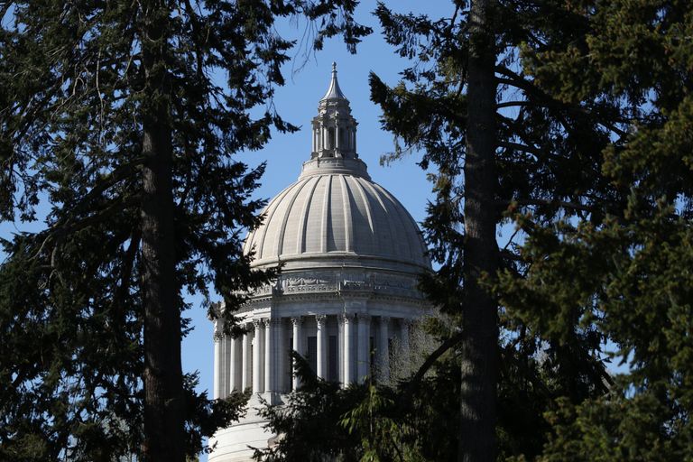 The Capitol building in Olympia, seen on April 16. In the coming months, lawmakers are expected to make adjustments to the state budget in a... (Ken Lambert / The Seattle Times) 