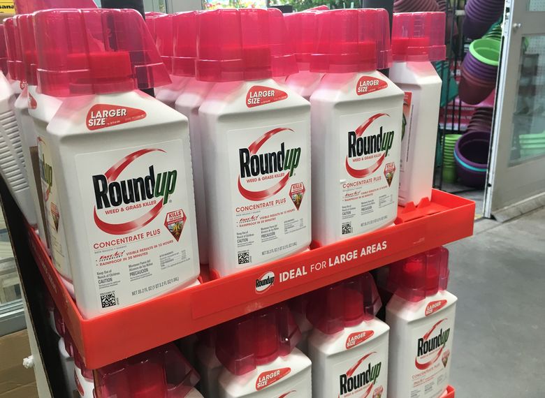 FILE – In this, Feb. 24, 2019, file photo, containers of Roundup are displayed at a store in San Francisco. German pharmaceutical company Bayer announced Wednesday, June 24, 2020, it’s paying up to $10.9 billion to settle a lawsuit over subsidiary Monsanto’s weedkiller Roundup, which has faced numerous lawsuits over claims it causes cancer. (AP Photo/Haven Daley, File)