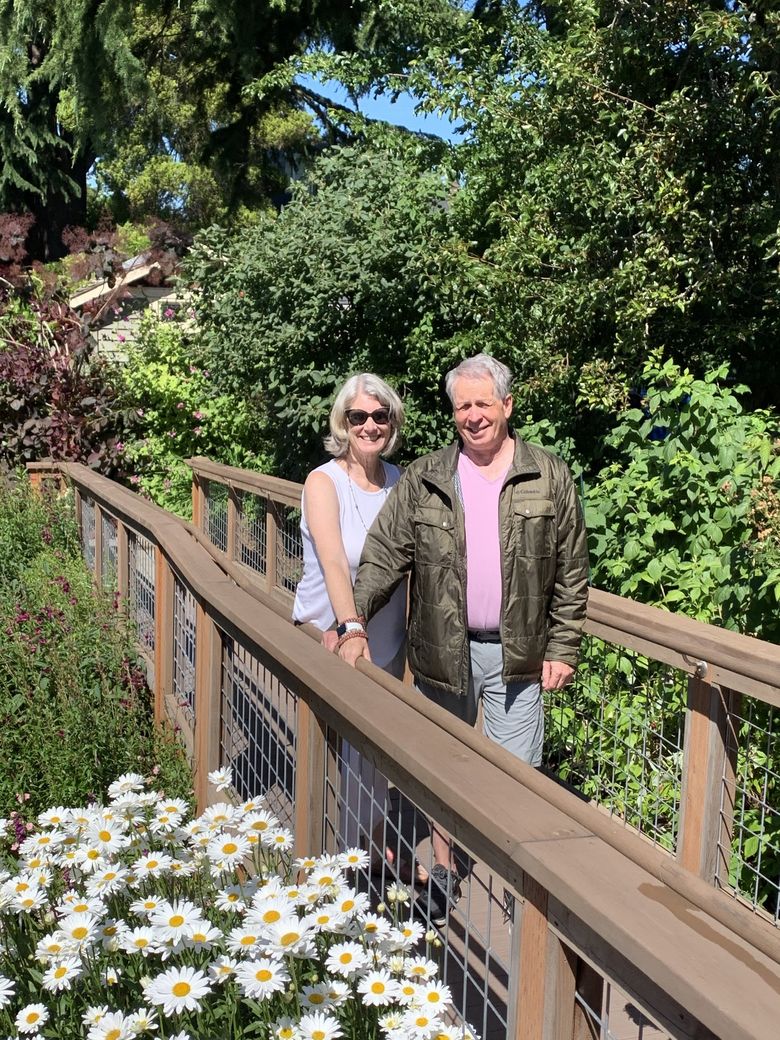 Author Marianne Scholl and her husband, Paul Sorensen. Sorensen was struck by a hit-and-run driver in a downtown Seattle crosswalk, sustaining a traumatic brain injury.  (The Scholl family)