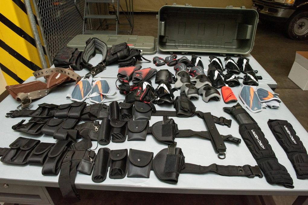 Some of the devices police discovered in a van stationed at the weekend protests. (SPD)