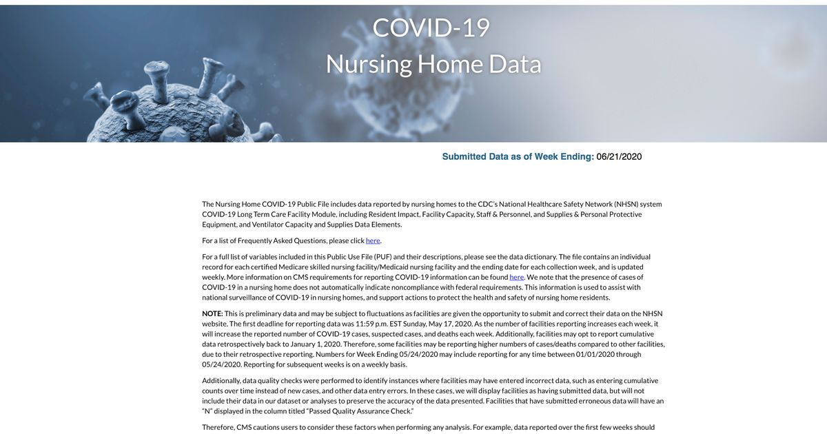 Covid 19 Data On Medicare S Nursing Home Site Is Incomplete The