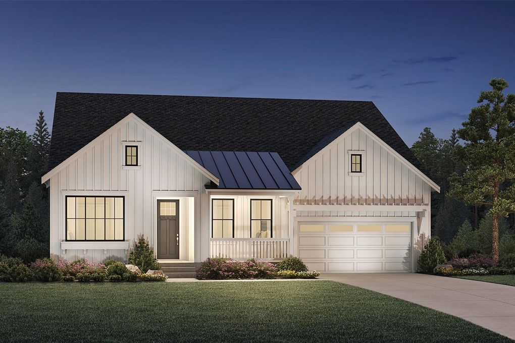 The Chinook is a one-story plan with up to five bedrooms and a farmhouse exterior option.