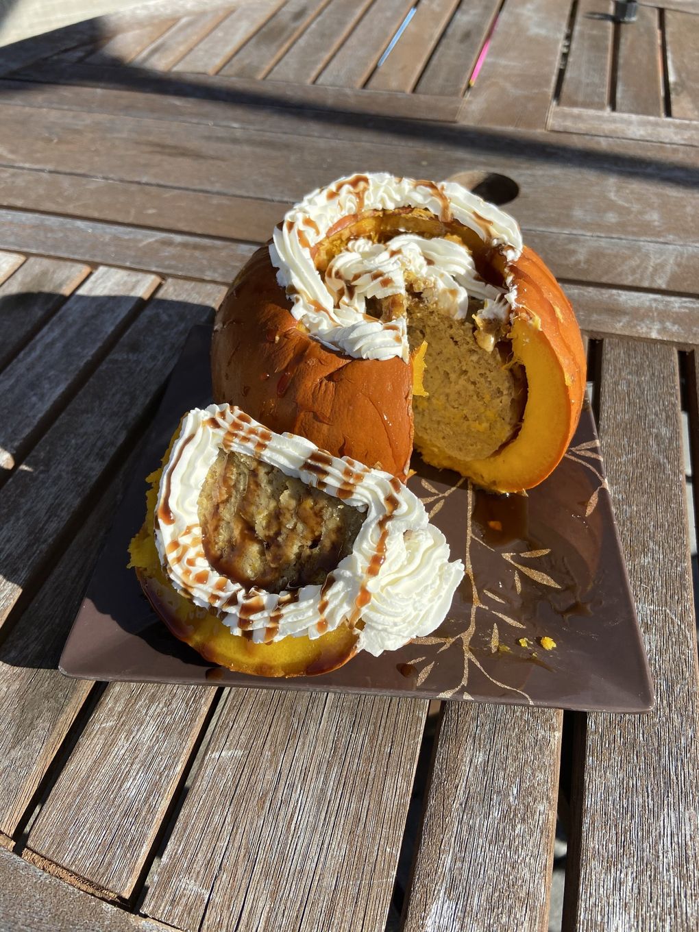 Jeff Abrams made a sweet stuffed pumpkin, figuring out a way to essentially bake a loaf of pumpkin bread within a pumpkin. It was quite the sight to behold.  (Courtesy of Jeff Abrams)