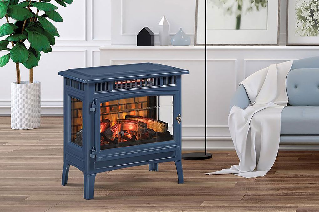 An electric fireplace, like the Duraflame 3D Infrared Electric Fireplace Stove, does more than just add warmth to a room. (Courtesy of electricfireplacesdirect.com)