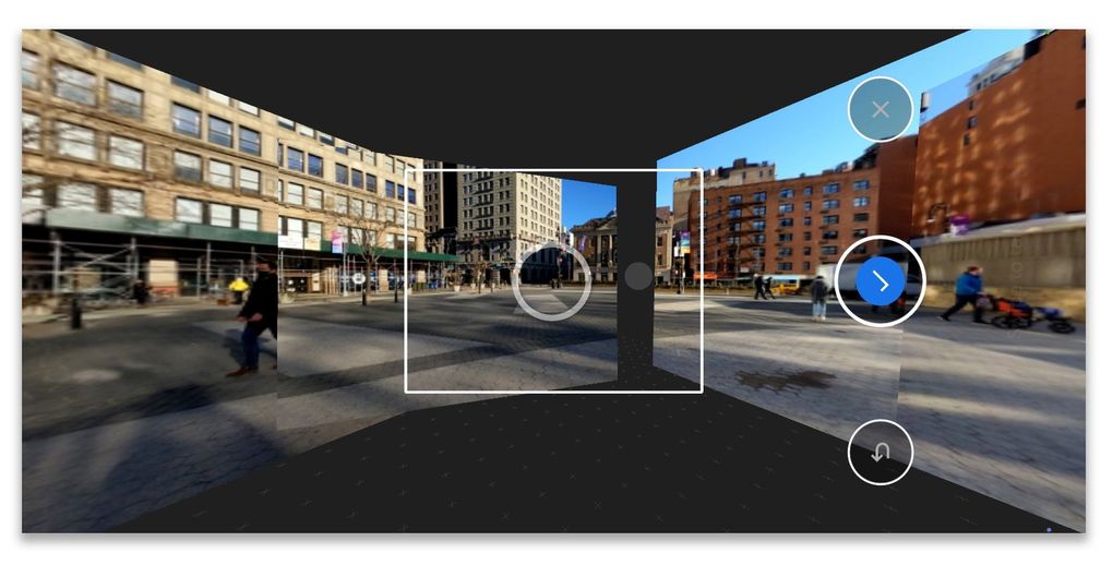 The Photo Sphere feature in the Google Camera app can stitch together a 360-degree photo of a place. (J.D. Biersdorfer / The New York Times)