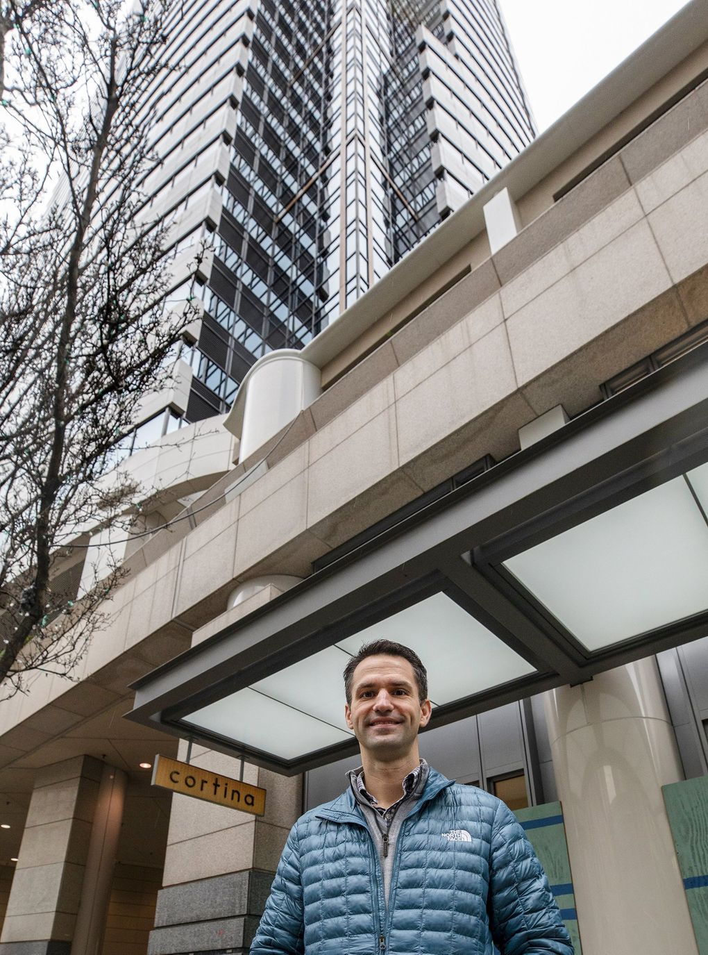 With the prospect of fewer workers downtown, Steve Hooper Jr. – oustide the Cortina Cafe – says he expects fewer restaurateurs or other businesses to gamble on downtown. (Steve Ringman / The Seattle Times)