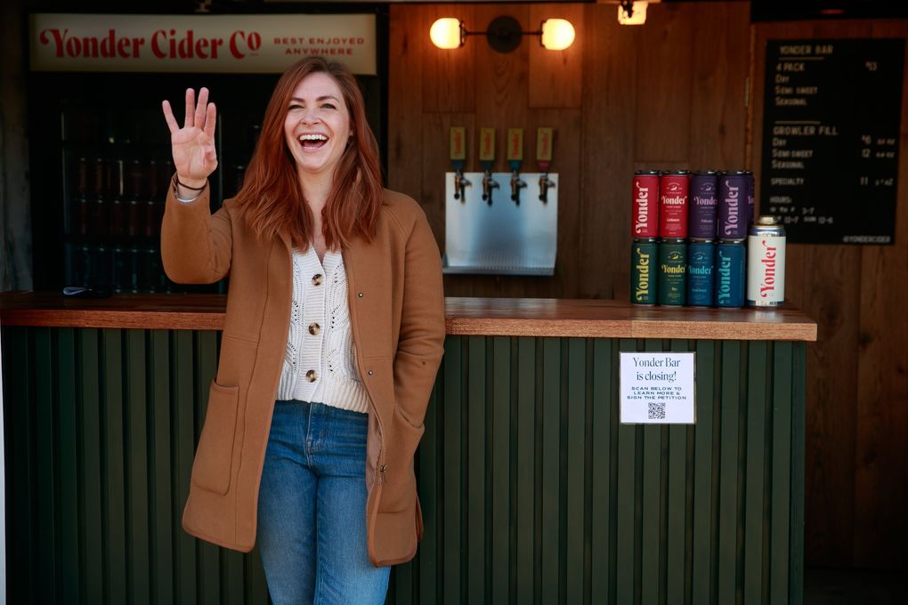 Caitlin Braam launched Yonder Cider last year. Then the pandemic arrived, forcing her to adjust her business plans. (Erika Schultz / The Seattle Times)