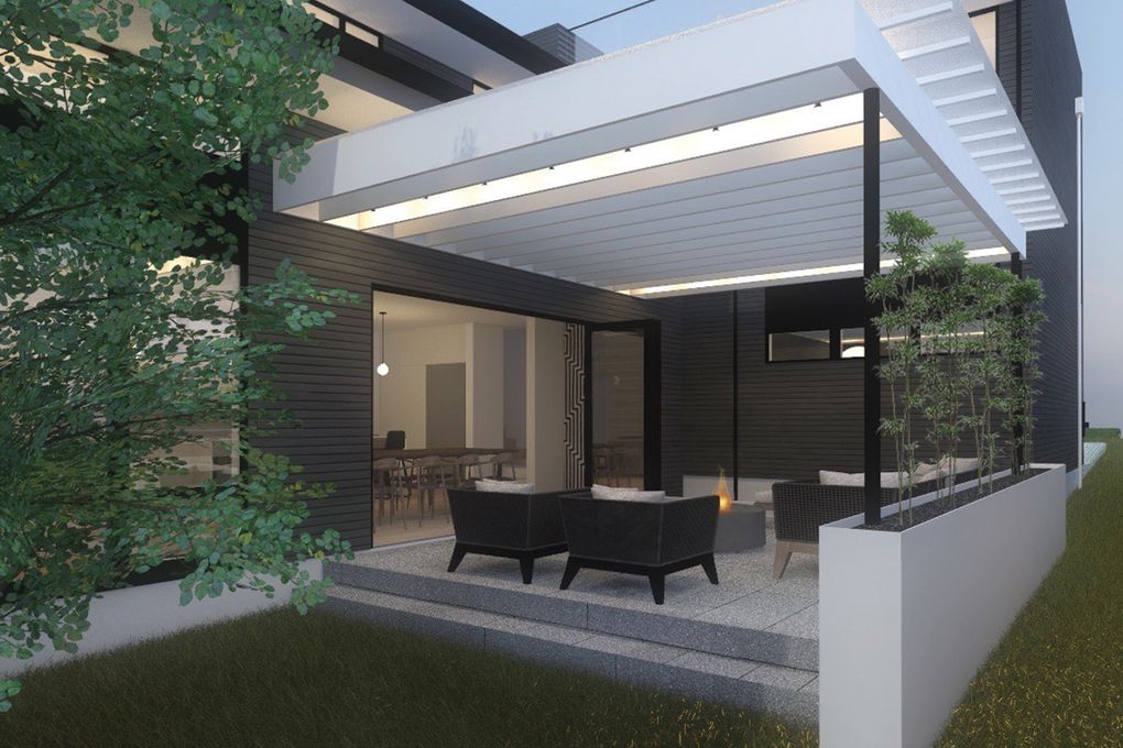 This artist’s rendering shows the outdoor space that Donald Baptiste is adding to his Seattle home. It will feature a NanaWall accordion-folding glass door, which essentially functions as a removable wall connecting the space to the home’s interior. (Courtesy of Click Architects)