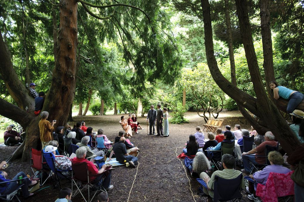 Outdoor theater is back! GreenStage’s 33rd Shakespeare in the Park 
season starts July 9. Shown here is the Young Shakespeare Workshop’s production of “Much Ado About Nothing,” part of the GreenStage 2011 Shakespeare in the Park season. (Joel Hawksley / The Seattle Times)