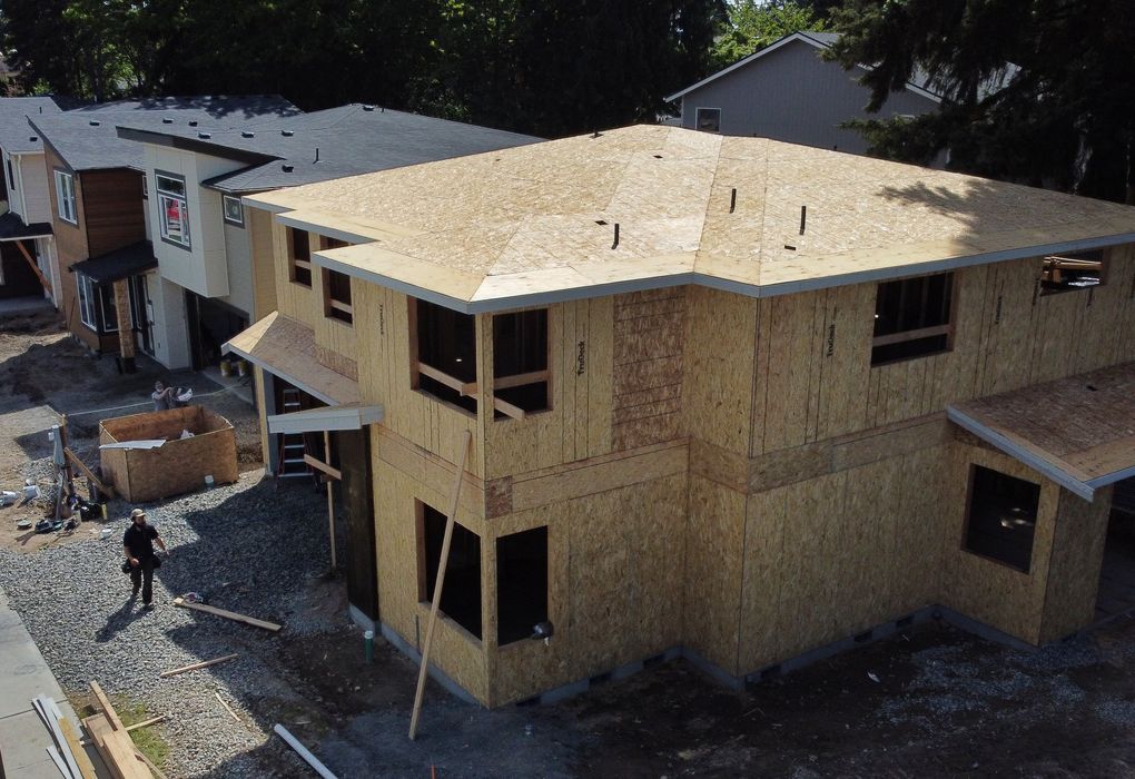 Even with a price bump from rising lumber prices, “we have multiple-offer situations on individual homes,” said Wade Metz, partner at Terrene Homes, which is building $2 million houses near Kirkland. (Ken Lambert / The Seattle Times)