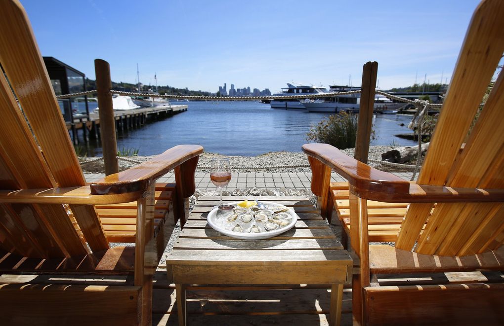 The view from the large outdoor dining area at Westward, pictured here in 2015, looks right out at Lake Union. (Sy Bean / The Seattle Times)