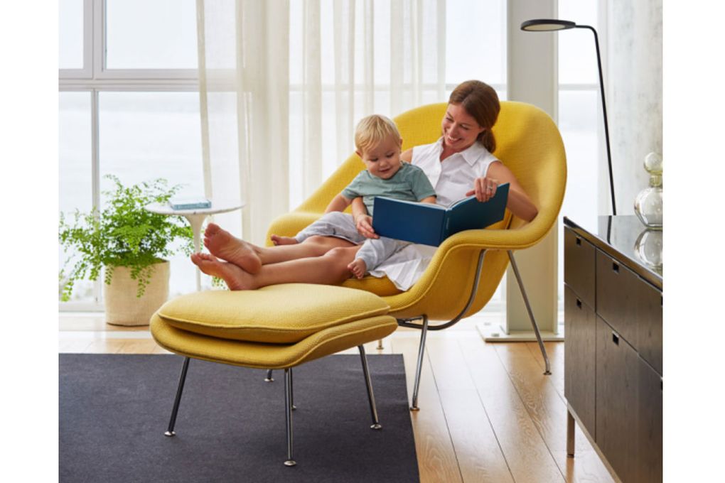Eero Saarinen’s Womb Chair is a family-friendly midcentury choice. (Courtesy of Knoll)