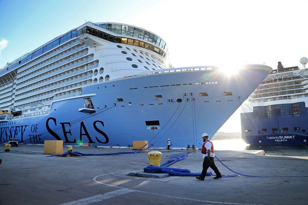 Royal Caribbean’s Odyssey of the Seas, its first Quantum Ultra Class cruise ship to sail in the the United States, arrives at Port Everglades on Thursday June 10, 2021 in Fort Lauderdale, Florida. (Susan Stocker/Sun Sentinel/TNS)