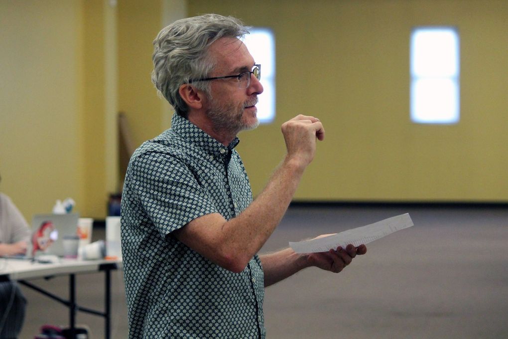 Seattle Shakespeare Company Artistic Director George Mount conducts a rehearsal of 