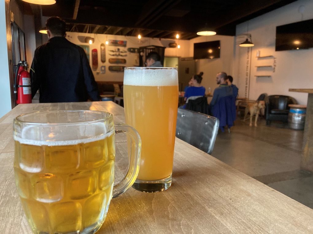 Lowercase Brewing includes a large, quieter space to grab a drink. (Amy Wong / The Seattle Times)
