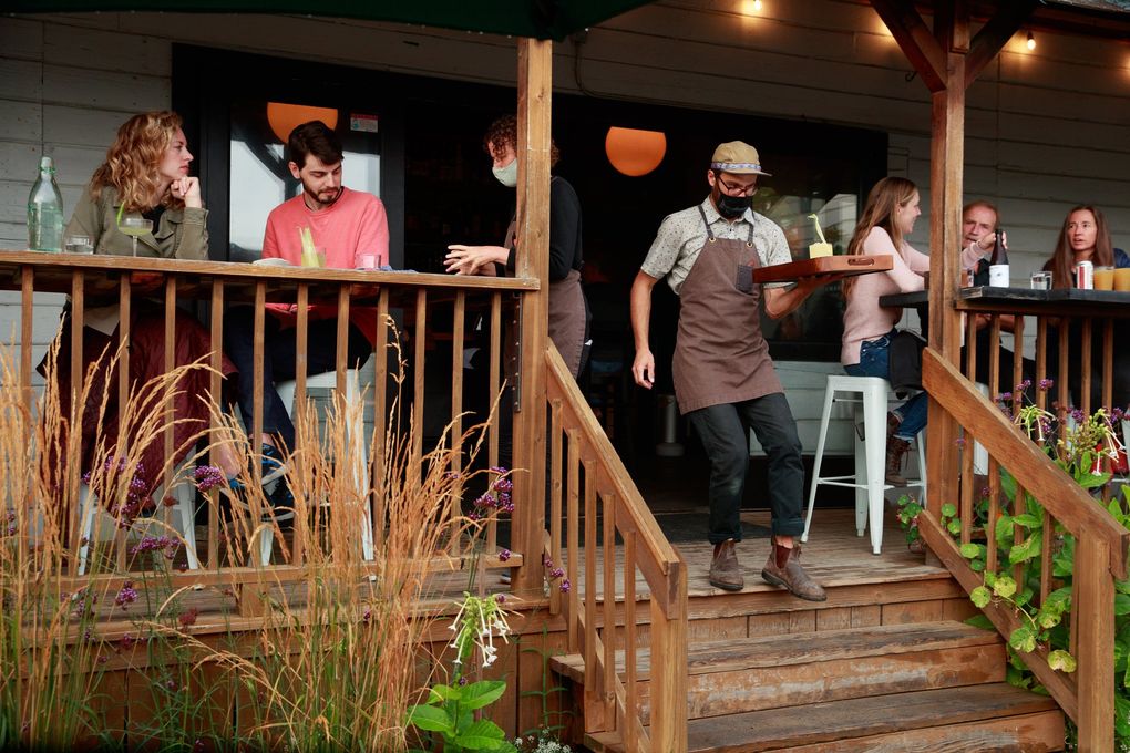 Traffic has only increased at Matia Kitchen & Bar in Eastsound, Orcas Island since a New York Times writer extolled it on social media.  (Erika Schultz / The Seattle Times)
