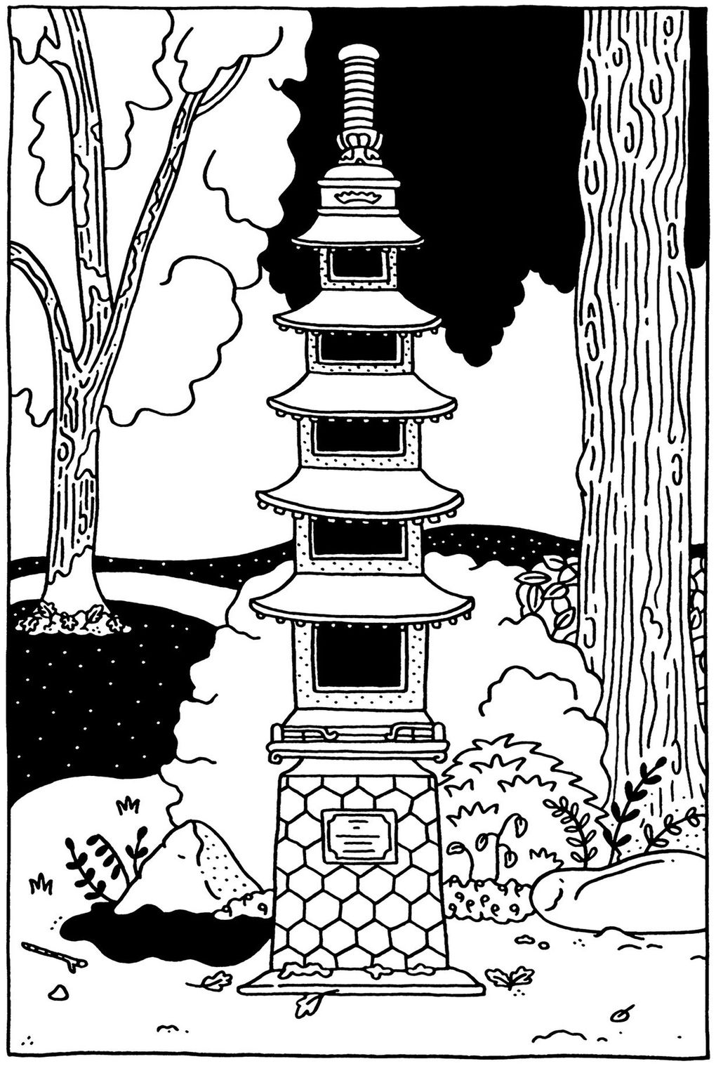 This 6-ton granite stone lantern was gifted by Kojiro Matsukata of Kobe, Japan, to the city of Seattle in 1911. It stands today in Mount Baker Park.  (Susanna Ryan / Special to The Seattle Times)