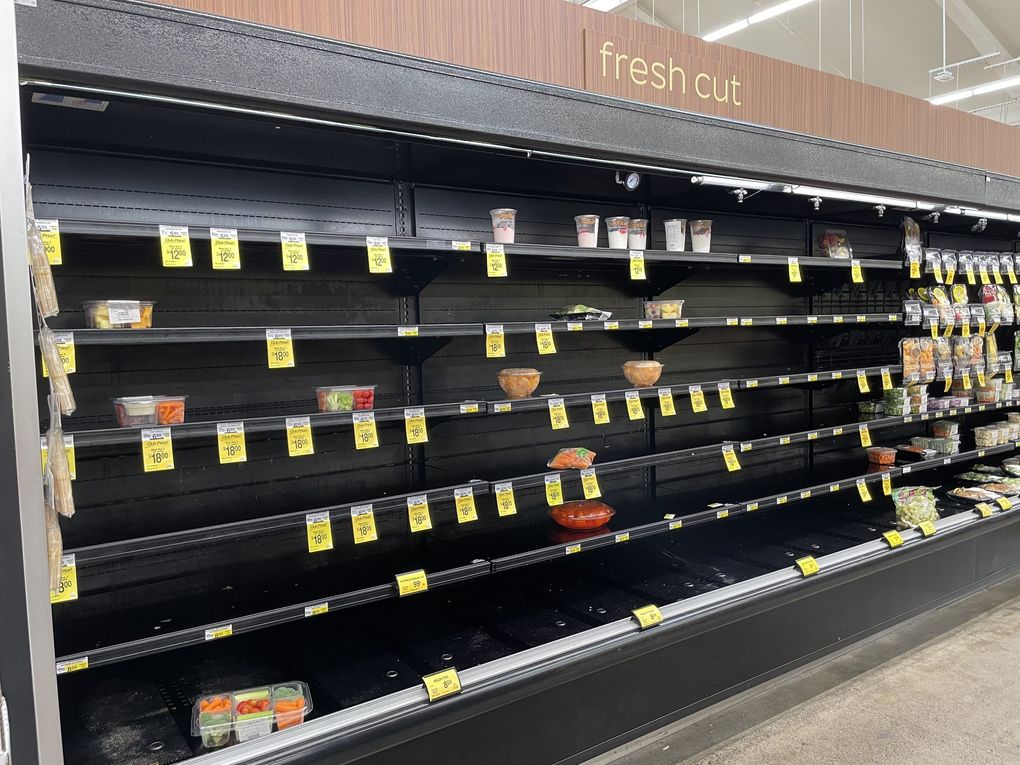 In Lahaina, the local Safeway struggled to keep up with demands for some necessities like salt, pepper and sugar on a July visit.  (Colleen Stinchcombe / Special to The Seattle Times)