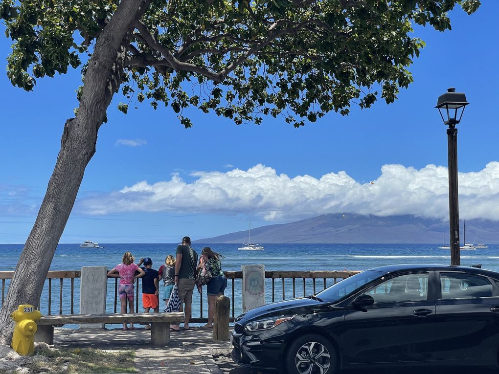 It’s hard to beat the oceanfront view from Front Street in Historic Lahaina.  (Colleen Stinchcombe / Special to The Seattle Times)