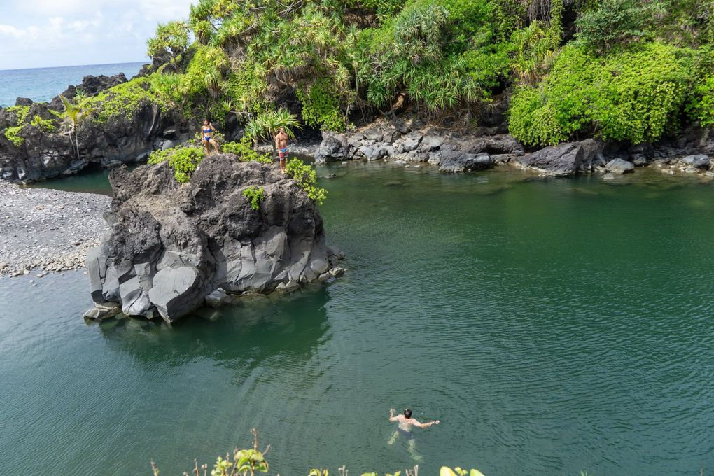 The Venus Pool in Hana, Hawaii, is a popular spot for swimming and jumping off rocks.  (Colleen Stinchcombe / Special to The Seattle Times)