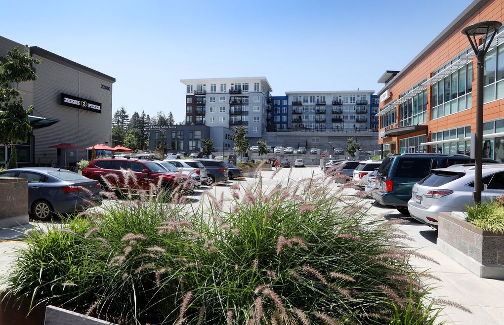 The existing mixed-use Sammamish Village is part of a planned development known as Town Center, which will eventually include apartments. (Ken Lambert / The Seattle Times)